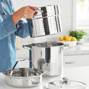 8-Quart Stainless Steel Multi-Cooker with Glass Lid