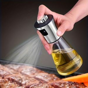 Stainless Steel & Glass Oil Sprayer - Large Capacity, Pressurized for Kitchen, BBQ & Outdoor Use - Ideal for Olive & Barbecue Oils - Perfect Gift