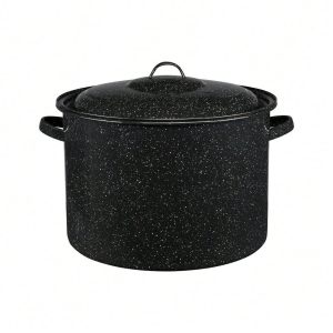 21-Quart Stockpot With Lid, One Pot For Multiple Uses, Making Cooking Easier Black