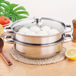 Premium Stainless Steel Cooking & Steaming Set - Thick, Double-Layer Soup Pot for Versatile Use on Electric or Gas Stoves